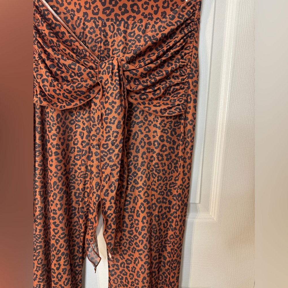 BuffBunny Odyssey Mesh Beach Cover Up Pants in Leopard